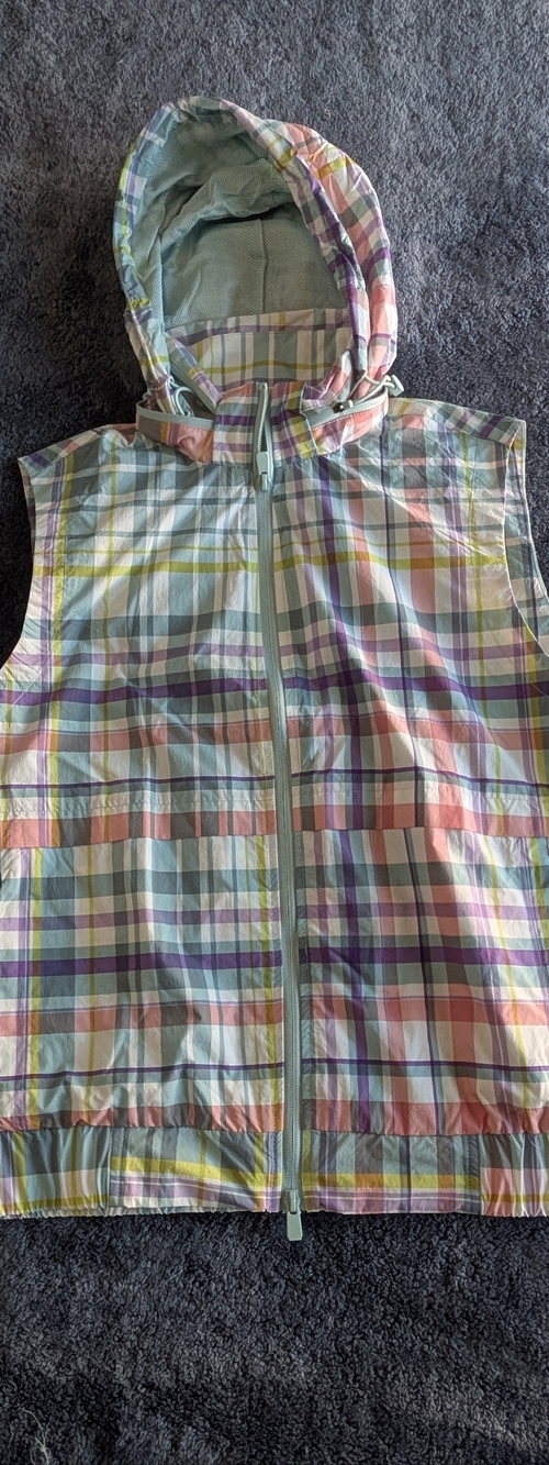Mono B- Plaid Hooded Vest Size Large
